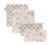 Bumkins Snack & Sandwich Bags, Beige Check & Palm Trees