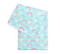 Bumkins Splat Mat For Art & Craft, Playtime, Mealtime, Waterproof, Washable, Easy Wipe Mat For Floor, Table or Under Highchairs, 107 x 107 cm, Rainbow Design