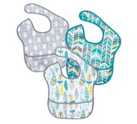 Bumkins SuperBib, Adjustable Hook & Loop Closure, Catch-All Pocket, Baby-Led Weaning, Waterproof, Machine Washable, Stain & Odour Resistant, BPA Free, 6-24 Months, 3-Pack, Arrows, Feather, Quill