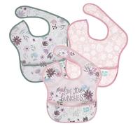 Bumkins SuperBib, Adjustable Hook & Loop Closure, Catch-All Pocket, Waterproof, Machine Washable, Stain & Odour Resistant, BPA Free, 6-24 Months, 3-Pack, Love You Bunches, Floral, Lace Design