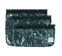 Bumkins Travel Bag, Toiletry, TSA Approved Packing Pouch, Zip Bag, Quart Size Airline Compliant, Clear-Sided, Set of 3 Sizes