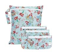 Bumkins Waterproof Bag and Wet Dry Clutch Bag for Baby Travel Swim Suit Cloth Diapers Pump Parts Pool Gym Clothes, c5 ariel, Disney