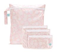 Bumkins Waterproof Wet Bag and Packing Pouches, Pink Lace