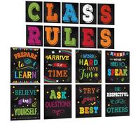 Bumkopl Motivational Posters for Classroom Decorations, 18 Pieces Class Rules Posters for Classroom, Laminated Inspirational Poster Bulletin Board Sets for Students Teachers Elementary Middle School