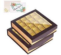 Bumlon Chocolate Boxes Packaging, Empty Truffle Boxes with Window, Chocolate Gift box Packaging with Dividers and Magnetic Closure for Handmade Chocolate,Candy,Valentine's Day (16 Grids,1 Pack)