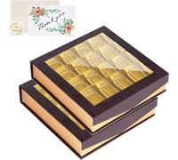 Bumlon Empty Chocolate Gift Box Empty Chocolate Boxes Big with Window, Luxury Cake Presentation Box, Sweet Boxes Empty for Birthday Father's Day Mother's Day (2pcs/pack)