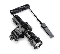 Bumlon Tactical Flashlight LED Hunting Light with 45°Picatinny Mount Pressure & Mouse Tail Switch 2 Rechargeable Batteries Charger High Lumen Water Resistant for Camping Hiking