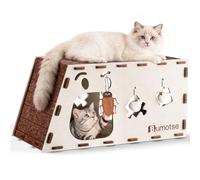 BUMOTSE Felt Cat Cave House for Indoor Cats with Catnip Toy, Large Cat Bed Tunnel for Scratching Play, No-Tool Assemble Warm Silent Cat House for Large Cats Up to 22lb, Durable and Washable, Cream
