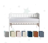 Bump and Beyond Baby Cot Mattress 140x70x15cm + Pack of 2 Light and Dark Grey Jersey Cotton Fitted Sheet Bundle - Firm, Breathable, Waterproof, Hypoallergenic, Washable, Safe Sleep for Toddlers