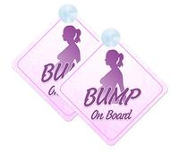 Bump Baby on Board Sign for Car Twin Pack 2pcs Kids Safety Warning Car Signs