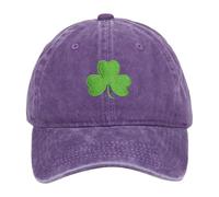Bump Cap Baseball Hat St. Pa Trick's Day Hat Green Baseball Cap Sha Mrock Embroidered for Man Women Funny Womens Winter Baseball Cap (Purple, One Size)