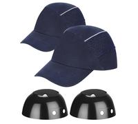 Bump Cap with Protective Liner, Lightweight Breathable Safety Cap with Adjustable Fit, Baseball Style Head Protection for Maintenance, Gardening and Low-Risk Work- 2 Pcs Blue