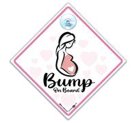 Bump On Board Sign, Mum to Be Baby Car Notice For Expectant Mothers, 14cm, Pink