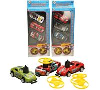Bump & Spin Alloy Cars Set, 3 Racing Cars with Pull Back Action, Ages 3+, Yellow Propellers