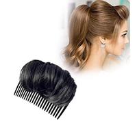 Bump Up Combs & Volume Up Clips - DIY Buns & Hair Accessories - Wig Bun Maker with Increased Hair Volume - Easy Hairstyle Clip for Updos (Black)
