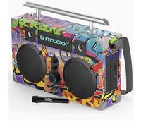 Bumpboxx Bluetooth Boombox Ultra Plus | Retro Boombox with Bluetooth Speaker | Includes Rechargeable Lithium Battery, Carrying Strap & Mic | Easy to Carry | NYC Graffiti