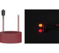 Bumper 12V Panel Mounting 8mm Flashing LED with 1.5m Lead for Decoy Car Alarm With Bright LED Flash Warning Light to Deter Theft and Damage to Cars, Bikes, Trucks. Red