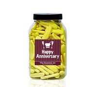 BUMPER BANANAS 1.4kg Sweet Jar - A Personalised Gift Jar filled with your favourite Retro Sweets! - Happy Anniversary