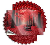 Bumper Bumper Scratch Resistant Decals, Crazy Matte Print for Phone Case Student | Retro Room Decor Uv Proof Pack Autumn Serenity: A Bench in The Red Forest(8X12CM)