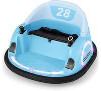 Bumper Car, 6V Electric Kids Ride-on w/Remote Control, Wireless Connection, Flashing Lights, Music, Sounds & 360° Spin, Baby Bumper Car for Toddlers 18+ Month (Blue)