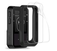 Bumper Case Compatible for Garmin Approach G20 Solar, Lamshaw (2+1Pack) TPU Film Full Coverage + Silicone Case Cover Compatible for Garmin Approach G20 Solar (1*Black case+2*TPU Film)