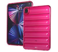 Bumper Case for iPad Pro 11 2022/2021/2020, Techcircle Clear Stylish Down Jacket Desigh Soft TPU Shockproof Protective Light Weight Back Cover for iPad Pro 11-inch 4th/3rd/2nd Generation, Rose