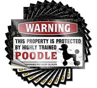 Bumper Cocoa Peel and Stick - Warning This Property is Protected By A Highly Trained Poodle Cover Book Waterproof Vinyl for Gamer(8X12CM)