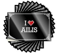 Bumper Cozy Vinyl Decals, Stuff for Teens Waterproof Case Stickers for Water Bottle | I Love Ailis Perfect for Gamers Laptop Decor(8X12CM)