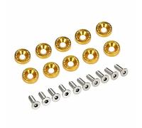 Bumper Fender Washer,Bumper Washer 20PCS Bolt Aluminum Fender Bumper Washer License Plate Bolt Engine Bay Dress Screw Billet Kit(Gold)