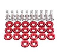 Bumper Fender Washer,Bumper Washer 20pcs M6x15mm CNC Aluminum Car Styling Universal Bumper Stickers Password For Fender Washer Bolt Engine Bay Dress Up Kit