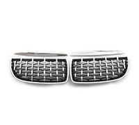 Bumper Grille For 3 Series E90 E91 2005-2008 Front Bumper Kidney Grilles Diamond Grill Meteor Style(All Silver)