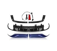 Bumper Guard Rear Bumper Diffuser Lip Side Spoiler Cover Splitter Trim + Tail Brake LED Lamp For Accord 2018 2019 2020 2021 2022 Rear Bumper(Blue)