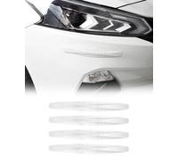 Bumper Guard Trim Strips, 4PCS Car Door Edge & Handle Protectors - Universal Accessories Fit for All Cars/SUV/Vans/Pickups, Carbon Fiber Texture Anti Scratch Trim, Easy Install (White, 13cm)