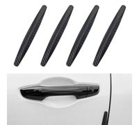 Bumper Guard Trim Strips, 4PCS Car Door Edge & Handle Protectors - Universal Accessories Fit for All Cars/SUV/Vans/Pickups, Carbon Fiber Texture Anti Scratch Trim, Easy Install (Black, 14cm)
