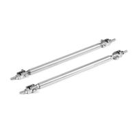 Bumper Lip Lever Car Splitter Rods Racing Adjustable Front Rear Bumper Lip Support Strut Brace Tie Pull Bar Kit 75/100/150/200mm Universal(Silver-150mm)