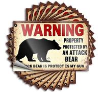 Bumper Mens Bathroom Decor Custom Stickers, Bumper Waterproof Warning: Property Protected By an Attack Bear. for Hydro Flask | Cats Vinyl Decals for Hunting Holiday Gift(6X9CM)