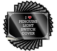Bumper Personalized Dorm Room Stuff Door I Love Penguins Light Switch Cover - No Residue Decals for Adult(6X9CM)