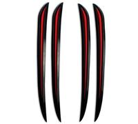 Bumper Protector Strip Car Bumper Protector Corner Guard Scratch Strip PVC Universal Front Rear Protection Adhesive Plate(4PCS Black Red)
