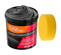 Bumper Restorer 300g Wax Trim Restorer Paste With Applicator Sponge Renews Faded Trim Leather Back To Black Protection Against UV Rays For Car Dash Door Panel Interior Exterior Detailing