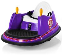 Bumper Ride On Toy Car With Music Remote Control & Flashing Lights Gymax Purple One Size