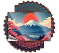 Bumper Square, Darts Hard Cherry Blossoms and Mount Fuji At Sunset | New(12X18CM)