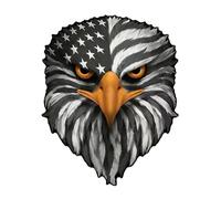 Bumper Sticker - 5 x 4 Inch Large Emblem, Weatherproof Vinyl Graphic, Reflective Sticker with Night Visibility for Exterior Decoration of Automotive Surfaces, American S