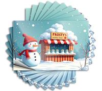 Bumper Sticker A Cheerful Snowman Stands Next to Frosty'S Whipped Snow Stand On A Snowy Day. Stickers 10Pcs Car Accessories Funny Bumper Stickers(12X18CM)