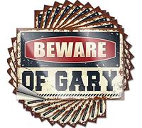 Bumper Sticker Beware of Gary Funny Sticker 10 Pcs Stickers for Cars Funny Sticker(12X18CM)