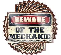 Bumper Sticker Beware of The Mechanic Funny Sticker 10 Pcs Stickers for Cars Funny Sticker(6X9CM)