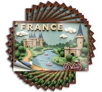 Bumper Sticker Castles, Ducks, and Bicycles: A French Adventure Stickers 10Pcs Toolbox Stickers Hardhat Stickers and Decals(6X9CM)