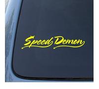 Bumper Sticker / Decals SPEED DEMON - Vintage Muscle Classic - Car, Truck, Notebook, Vinyl Decal Sticker #1194 | Vinyl Color: Yellow