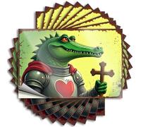 Bumper Sticker Green Knight with Cross: A Tale of Chivalry and Courage Stickers 10Pcs Car Banner Sticker Windshield Car Stickers for Men(8X12CM)