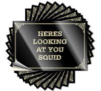 Bumper Sticker Heres Looking at You Squid Stickers Stickers Funny Man Cave Sign Decor (Color : Colour, Size : 12X18CM)