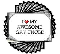 Bumper Sticker I Love My Awesome Gay Uncle Stickers Car Sticker Pack Warning Signs for Bedroom(6X9CM)